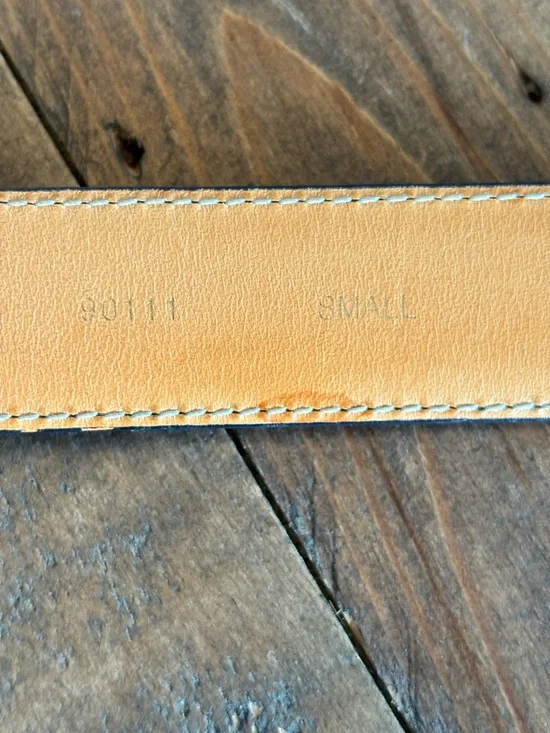 Coach Blue Leather Belt with Light Blue and Navy Enamel Buckle - Picture 5 of 5